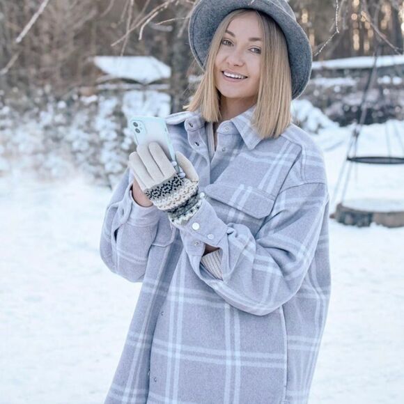 Felted Shirt Jacket Shacket H&M New - Picture 1 of 9